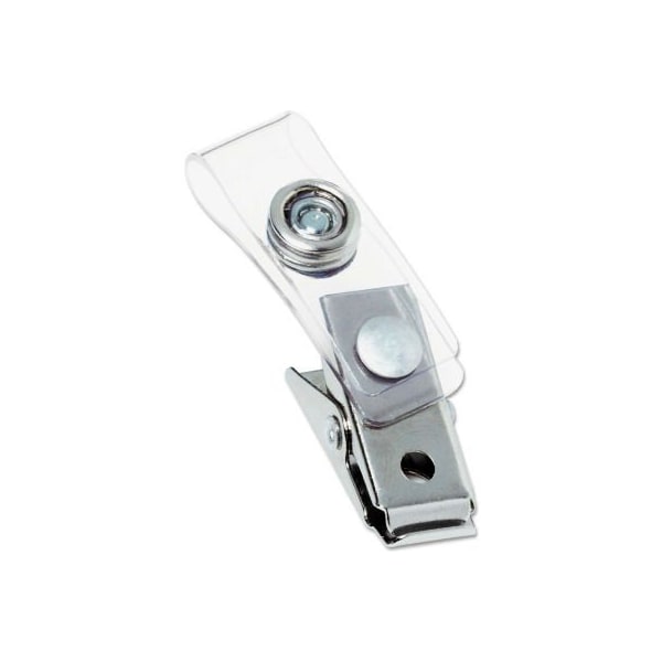 General Binding Corporation GBC Badge Clip with Mylar Strap, Silver, 100/Box 1122897 - main